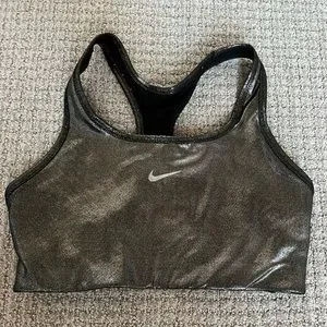 Bra Size Nike Metallic Sports Bra Nike Tops Nike Silver Glitter